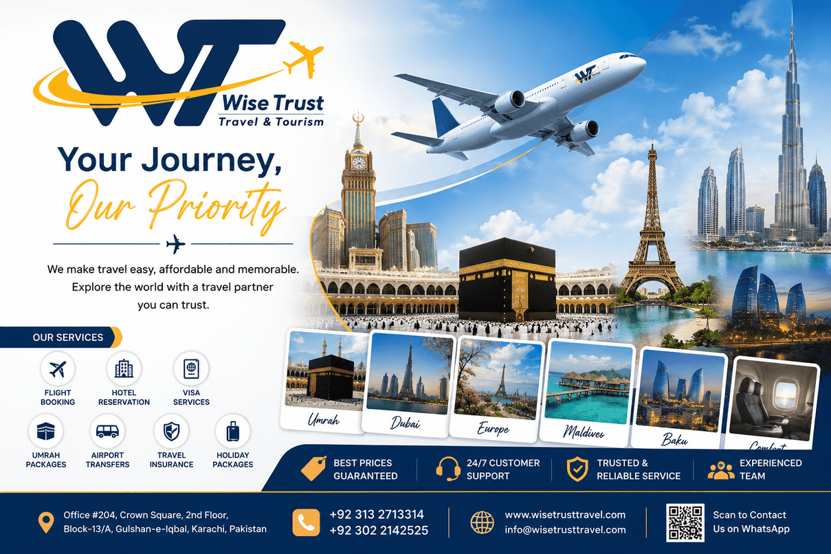 Top Travel Agency in Karachi for Flights, Visas & Umrah